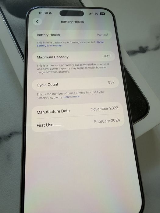 Iphone 15 Pro max silver 256 gb