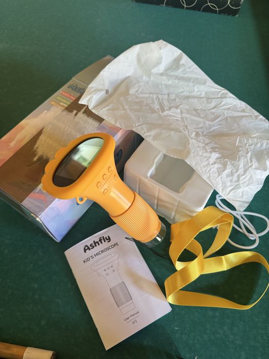 Microscop digital pentru copii Ashfly 1000X galben