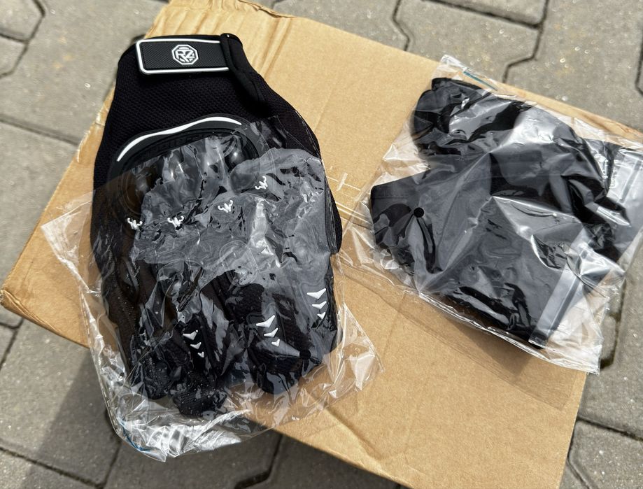 Set Cască Moto Cross/ATV M + Ochelari + Mănuși + Cagulă, Nou, Negru-Galben Mat