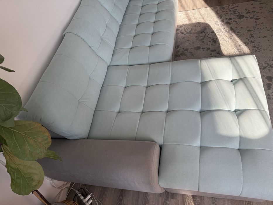 Coltar extensibil – gri & turcoaz – stare foarte buna