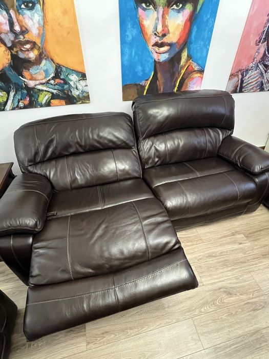 Set canapele de lux din piele naturală – stare excelentă