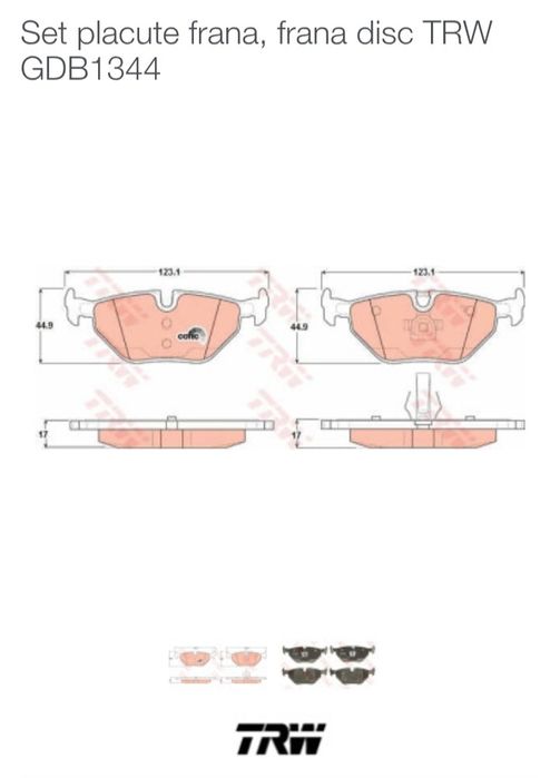 Set plăcute frina Bmw,Sab , Rover,MG,Alpina Roadster