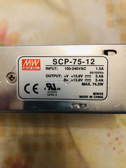 Alimentator în comutație Mean Well SCP-75-12