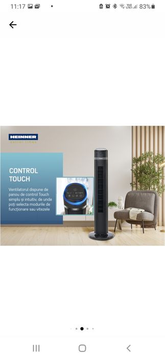 Ventilator turn Heiner 45W, negru