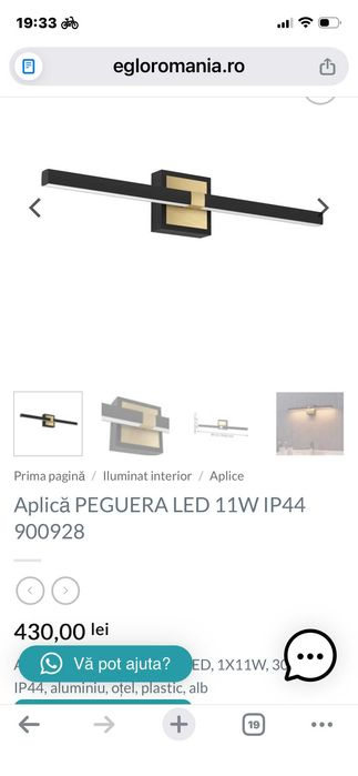 Aplica EGLO PEGUERA reducere 50% din pret outlet +alte doua