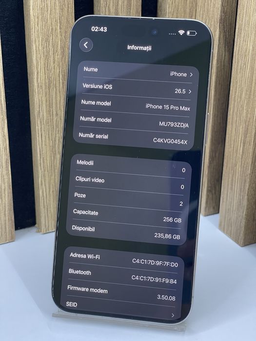 Iphone 15 Pro Max 256Gb 85% baterie Garantie / Factura #60606