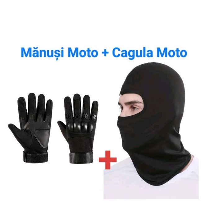 Mănuși Moto + Cagula Moto Unisexb, Set Moto Scuter M,L,XL