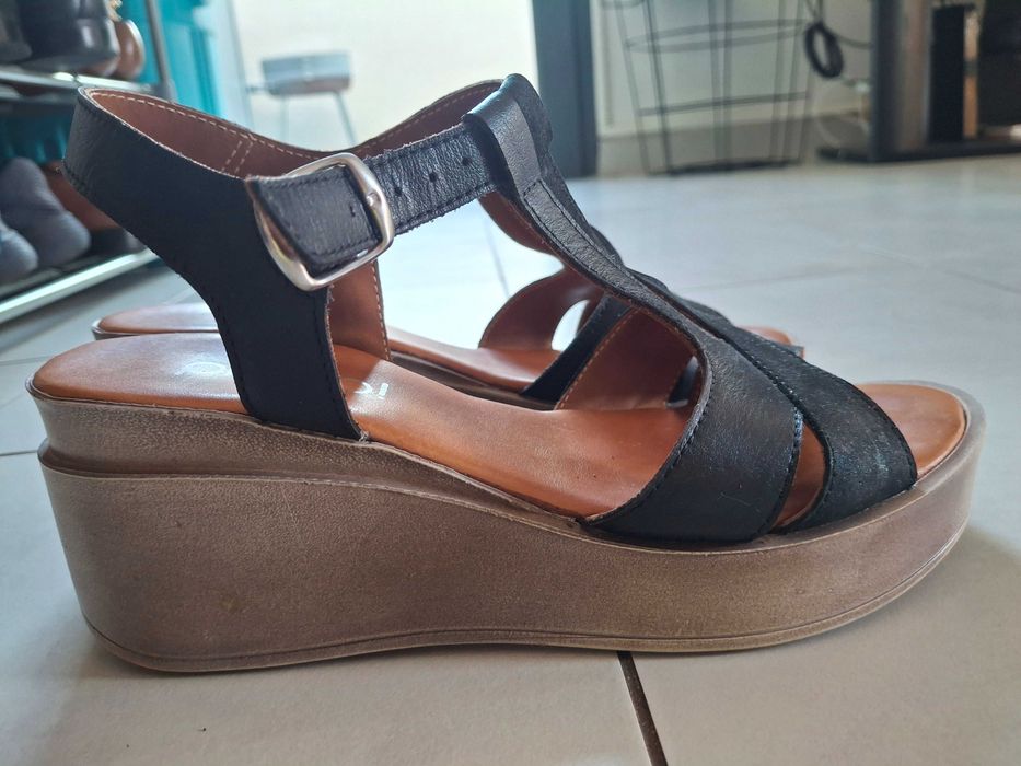 Sandale negre din piele 38