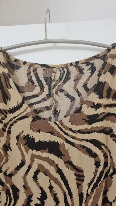 Rochie Zara viscoza xxl bej maro negru