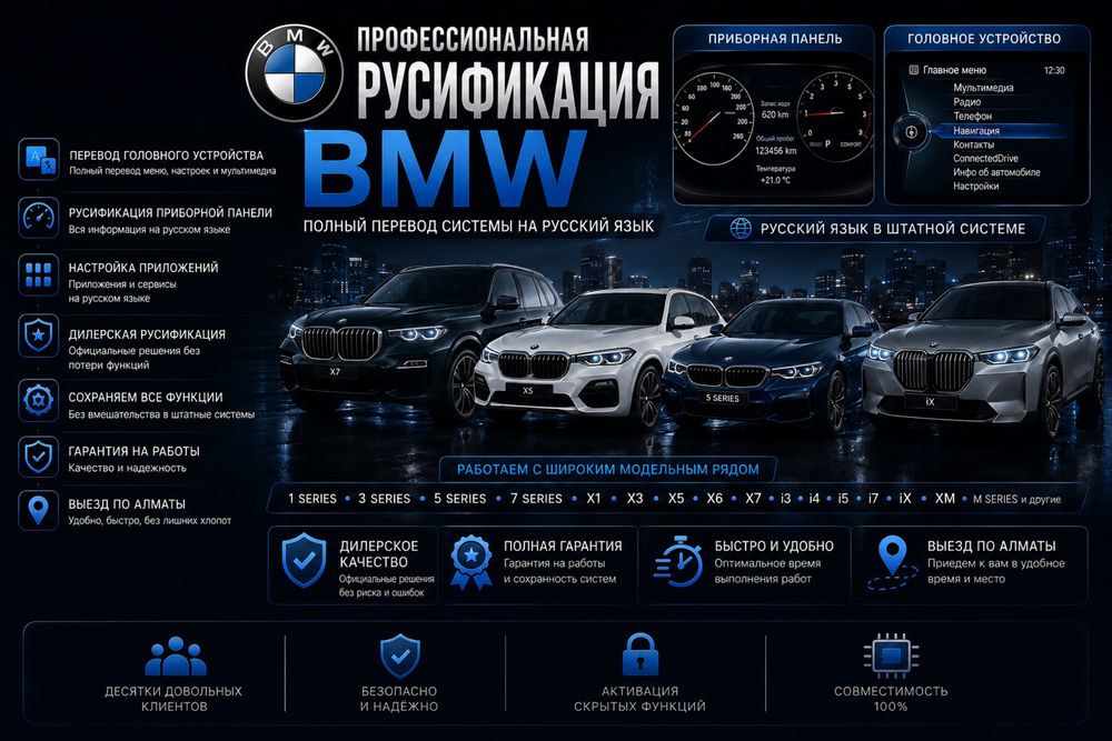 Русификация BMW. Перевод на русский приборной панели и магнитолы БМВ