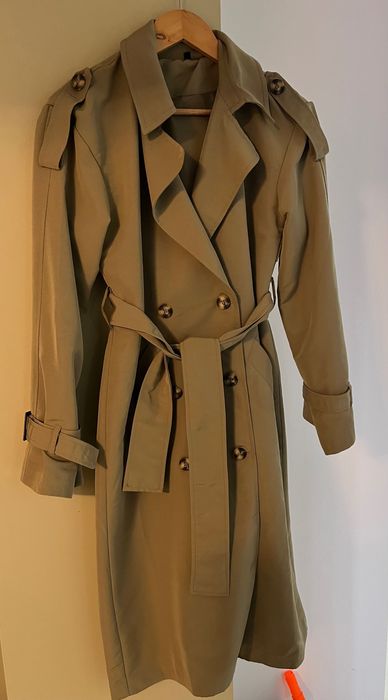 Trench nou, marimea 34, kaki deschis, supradimensionat