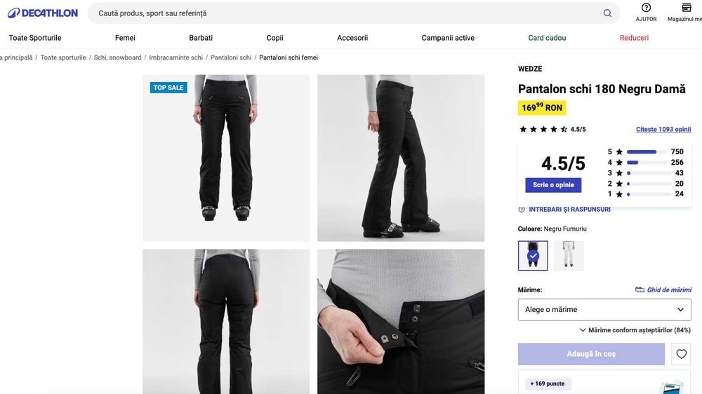 Decathlon Pantalon schi călduros și impermeabil Damă Transport GRATUIT