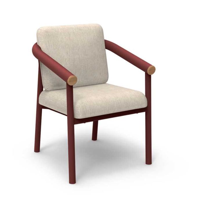 Трапезен стол, EUTOPIA, Кремав, Сив, Бежов, Текстил, 62х66х78см.