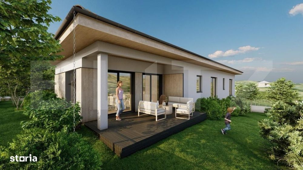 Vila moderna cu 3 dormitoare, terasa eleganta si garaj dublu - Chinten
