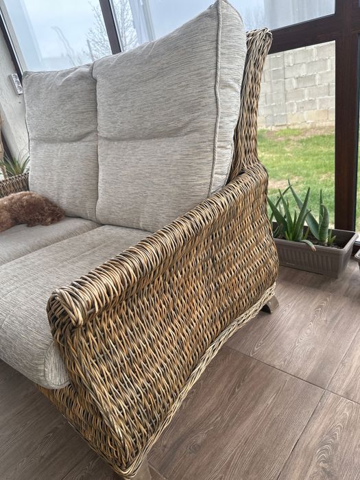 Комплект естествен ратан мебели за лятна градина