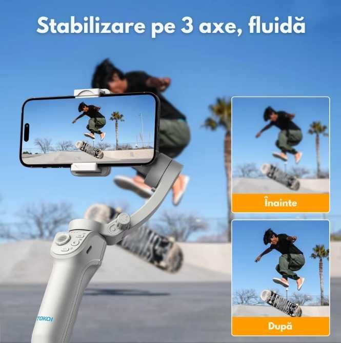 Stabilizator pentru telefon si GoPro, Gimbal stabilizare foto si video