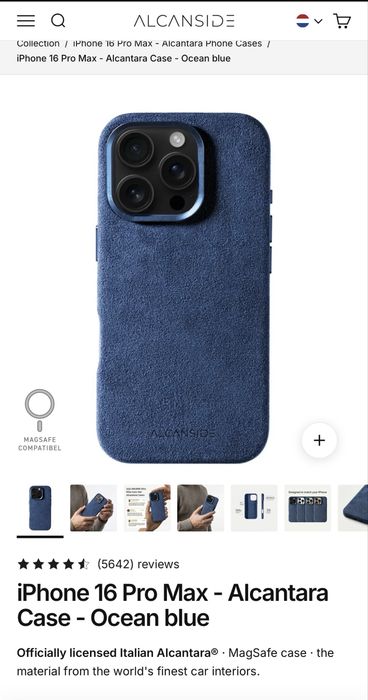Калъф от алкантара за iPhone 16 Pro Max