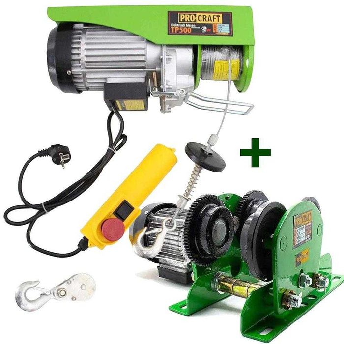 Телфер / Подемник електрически PROCRAFT TP500, 1020W, 250/500 кг.
