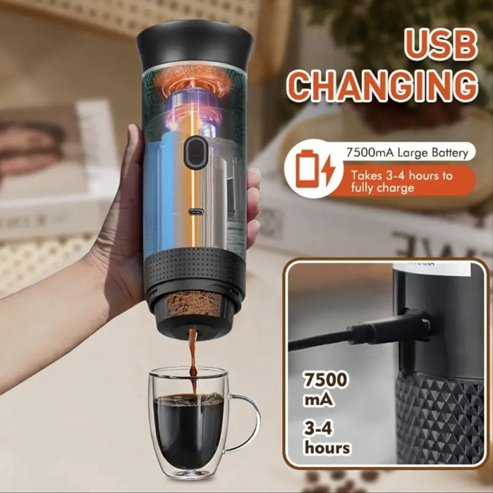 Преносима Еспресо Кафемашина 3в1 Dolce Gusto Nespresso Капсули 20 Бара