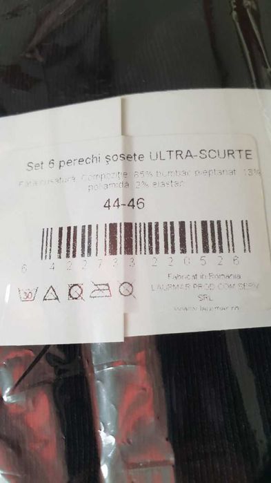 Sosete Laurmar bumbac 85% - 2 set-uri de 6 perechi, marimea 44-46