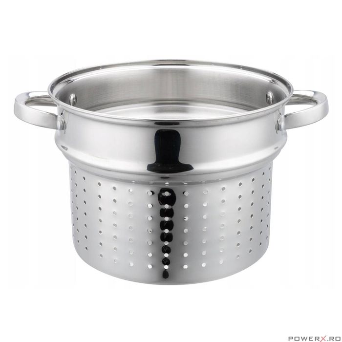 Oala din inox cu insertie pentru fiert, diametru 24 cm, capacitate 7,5
