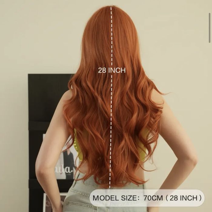 Термоустойчива Коса Перука Оранжева - Огнена 70см С голяма плътност