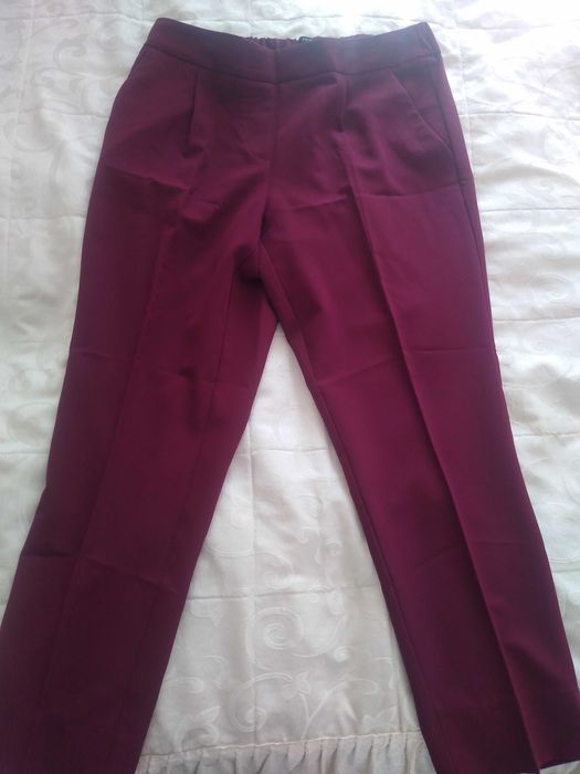 Pantalon chic dame, pe bordo