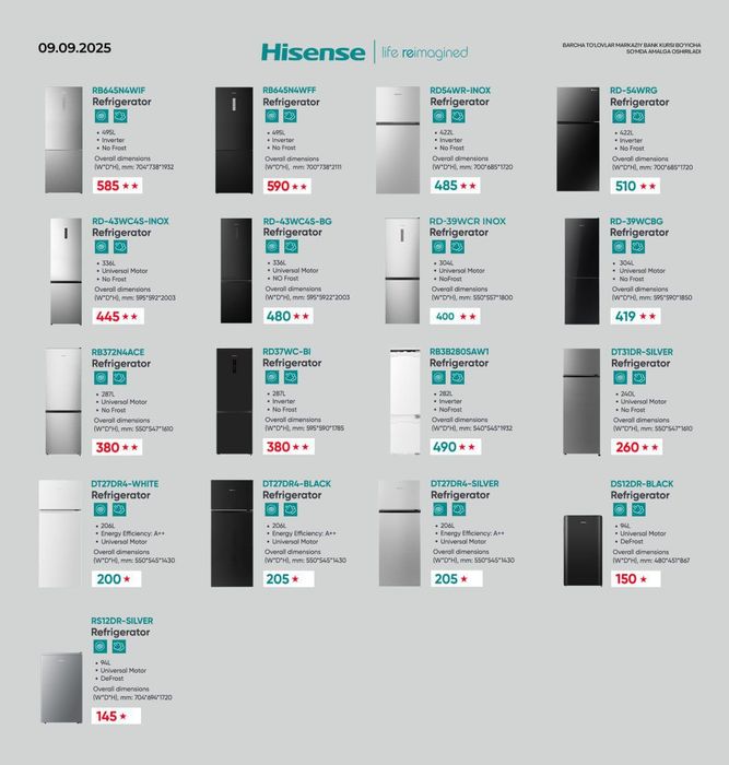 Hisense Xolodilnik, Холодилник Хисенсе