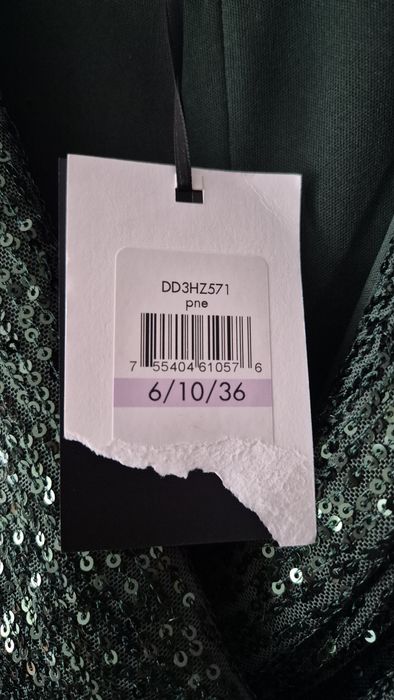 Rochie DKNY verde smarald cu paiete – mărime 36