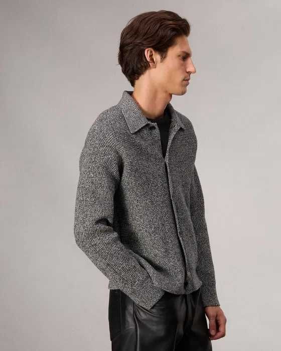 Rag & Bone, Cardigan din bumbac Dexter Marl, Gri, M