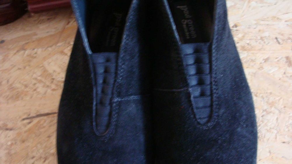 Pantofi negri cu elastic, Paul Green, piele intoarsă, nr 37