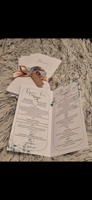 Invitatii nunta, botez, plicuri dar personalizate, meniuri, flyere
