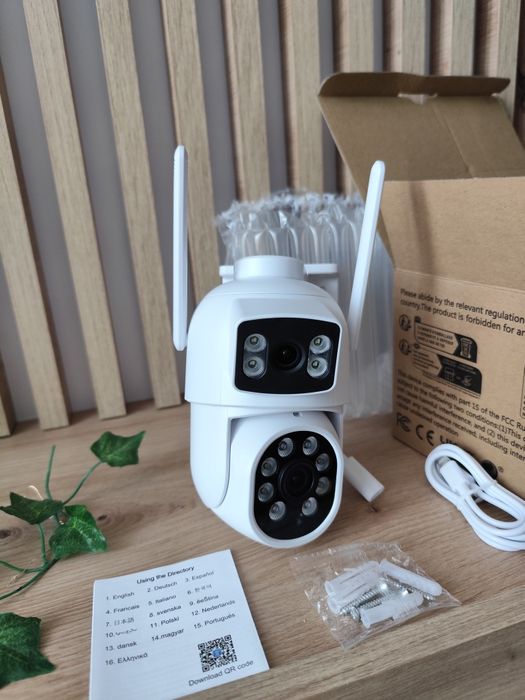 NOUA Camera supraveghere dubla WiFi FullHD cablu 3m