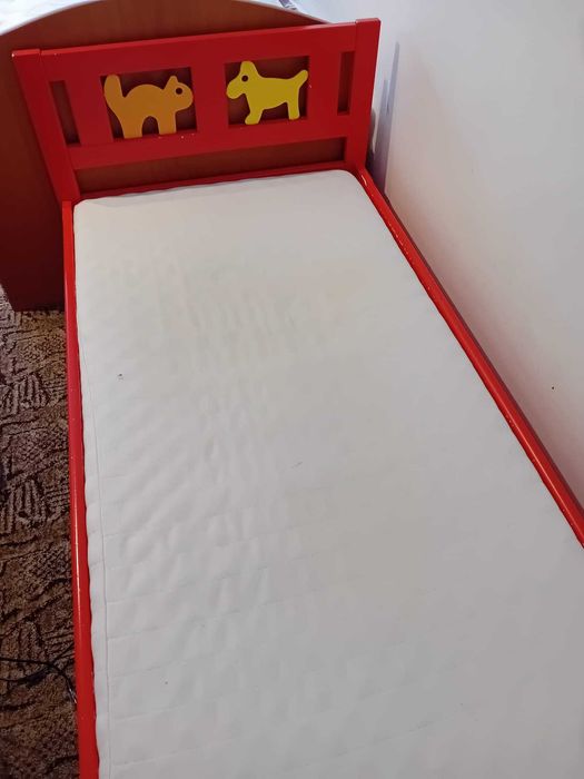 Pat copil, cu somieră, 165x80  + saltea inclusă 160x70