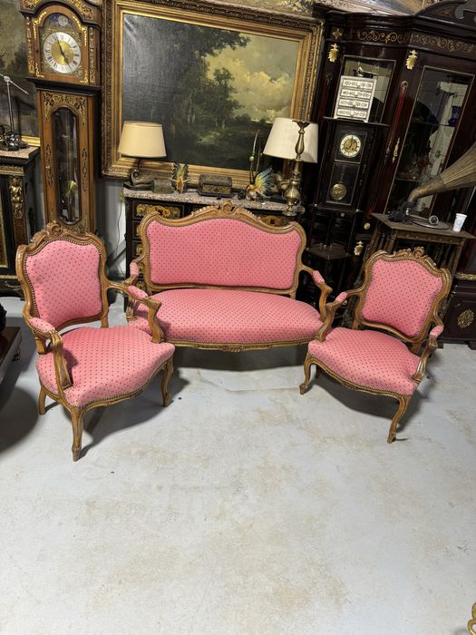 Canapea rococo cu doua fotolii