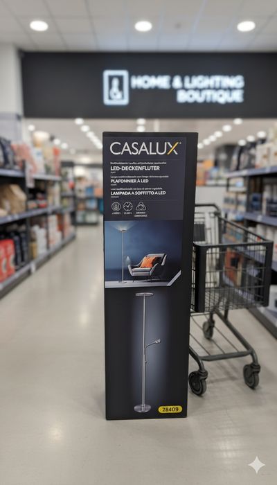 Lampă de podea LED Casalux – Model modern cu lumină ambientală și braț