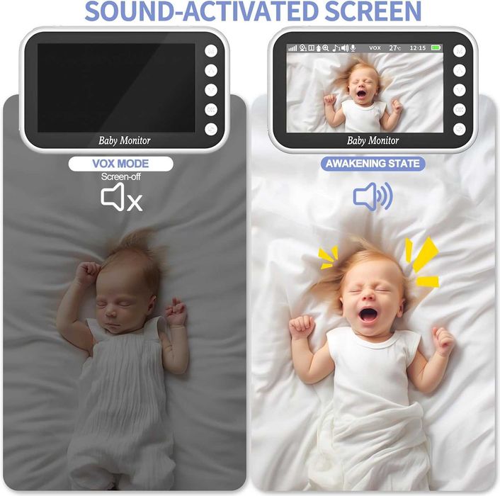 Нов OBVHNUA PTZ бебефон без wifi, 300 метра видео и аудио 720P 4.3"...