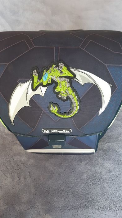 Herlitz Ученическа Раница Зелен Дракон робот. Ергономична