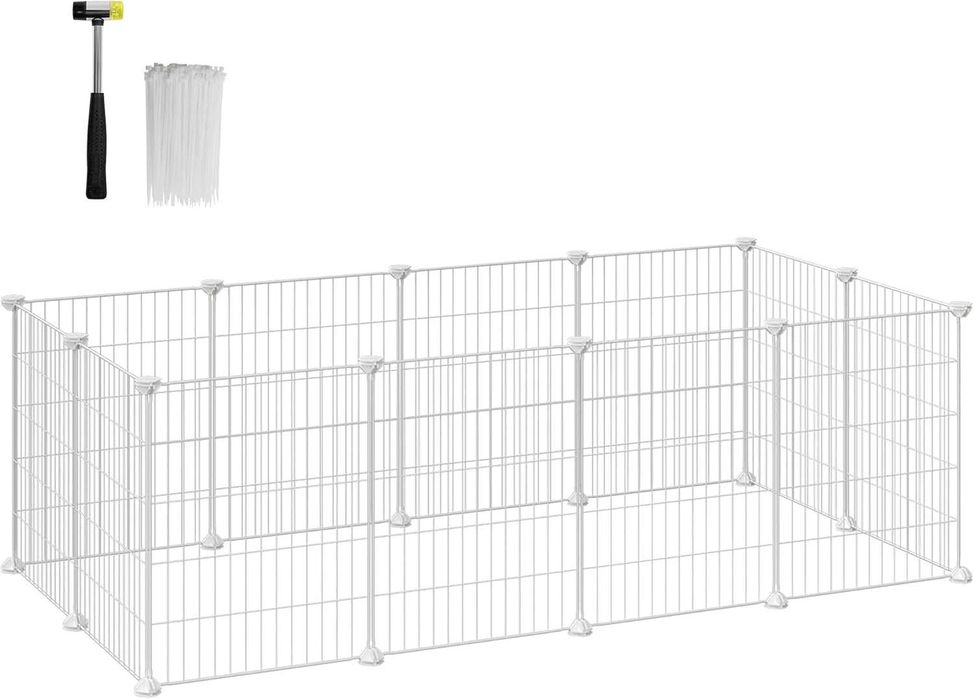 Tarc pentru animale mici Songmics, 143 × 73 × 46 cm, alb