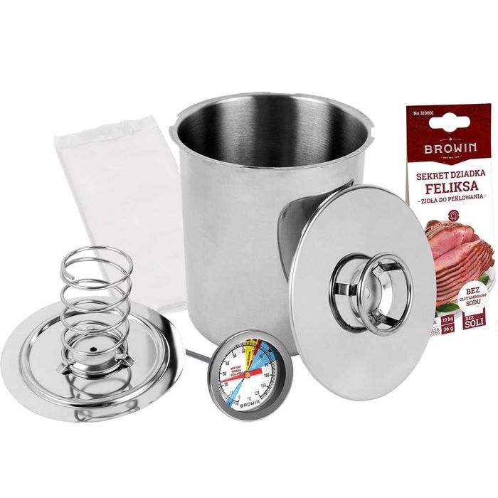 Шунковар от неръждаема стомана 3 кг в комплект с термометър и торбички