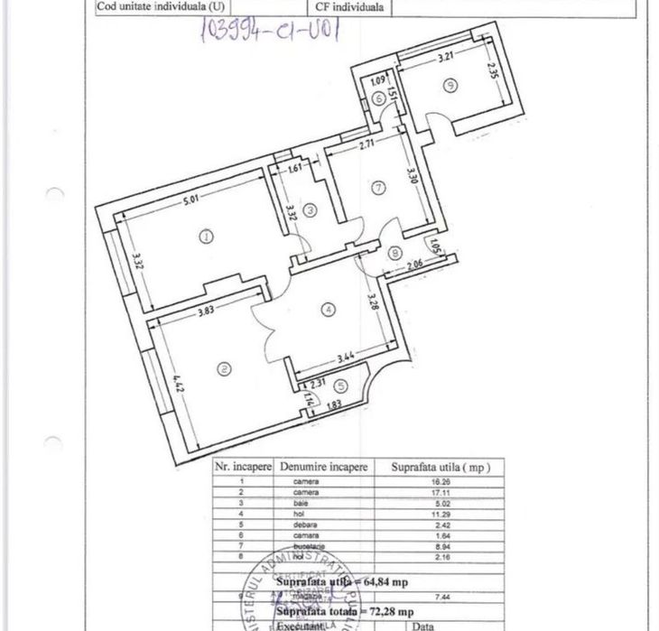 Apartament 3 camere zona Central