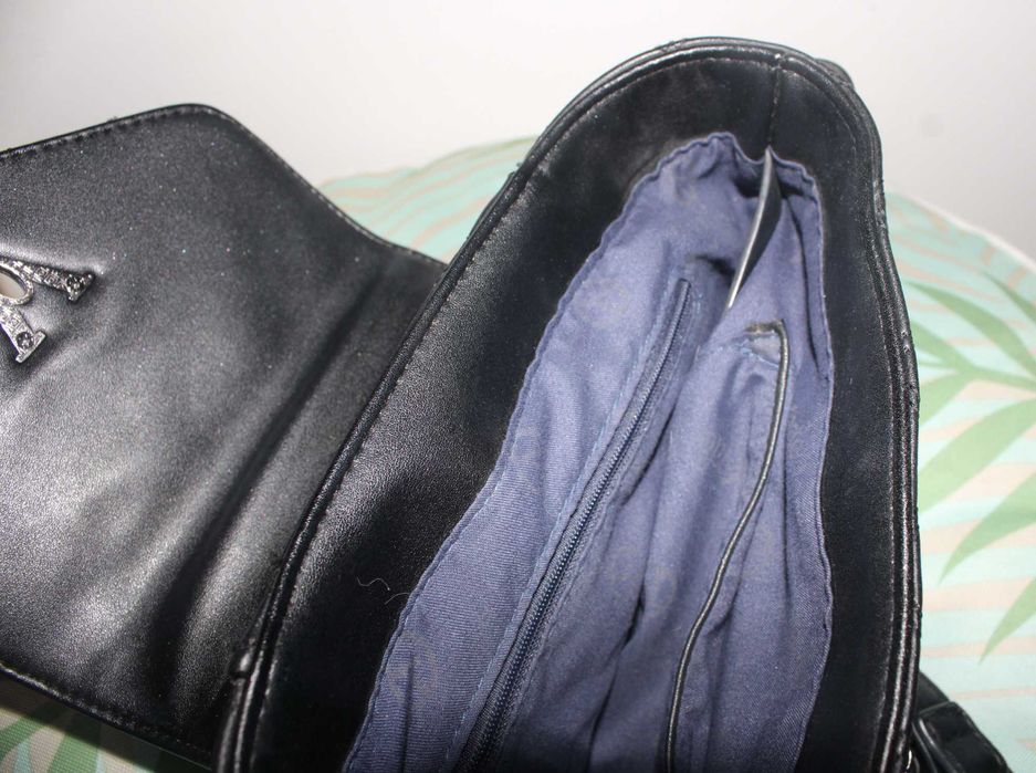 Ежедневна дамска чанта V, черна, еко кожа