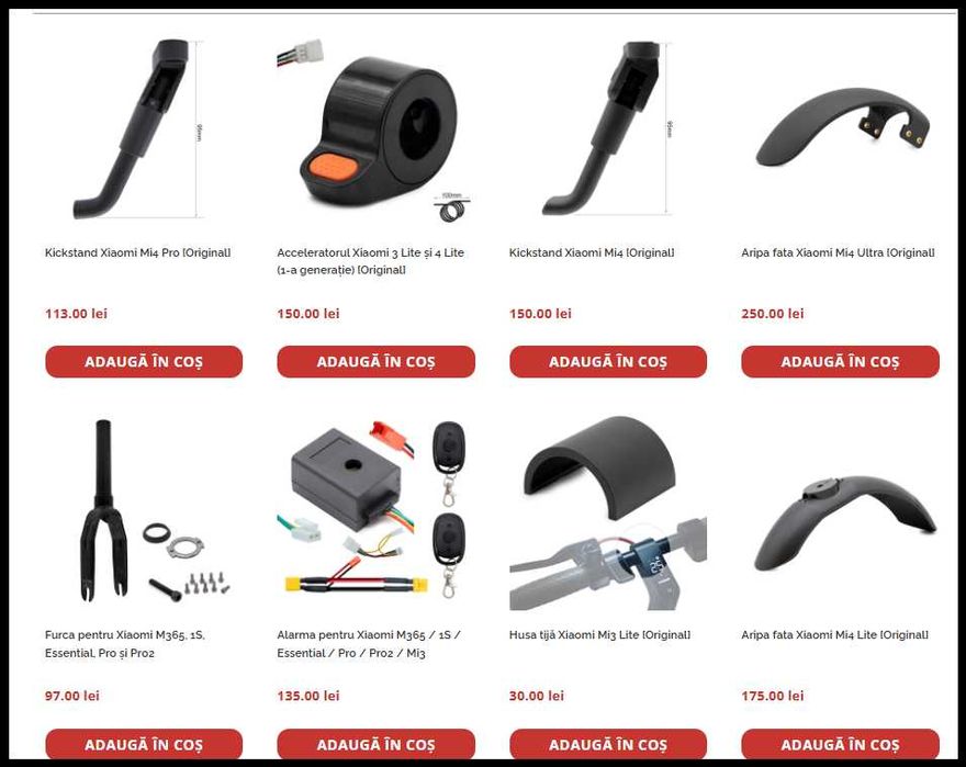 Piese trotinete electrice si service Xiaomi M365, Pro, 1S, Mi3, Mi4