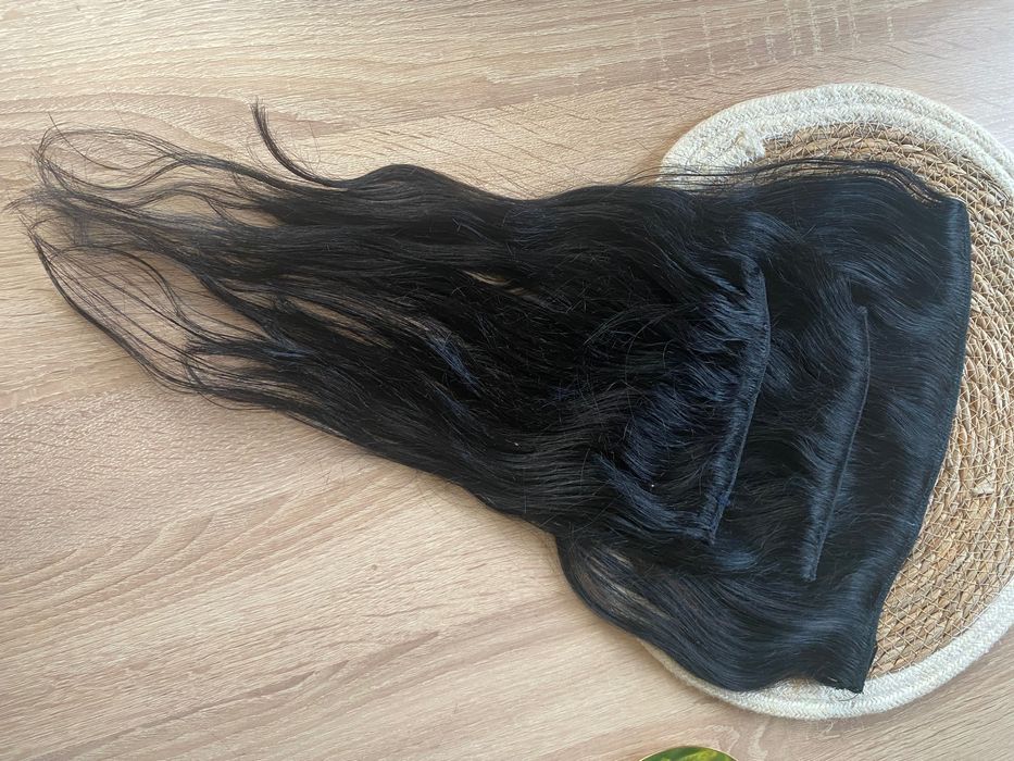 естествена черна коса 3 треси