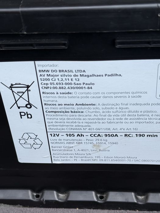 Baterie auto Bmw 105Ah