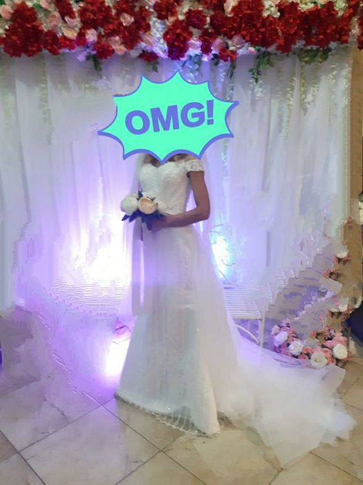 Свадебное платье со шлейфом