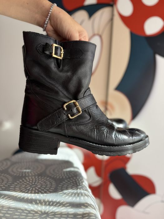 Cizme piele, negre, 37, in stare buna