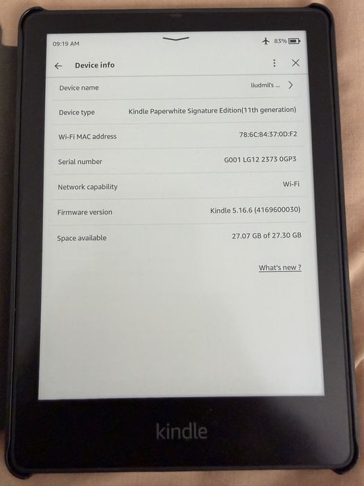 Kindle paperwhite 11 gen 30gb