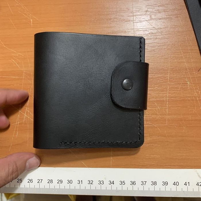Кожен портфейл черен ръчно изработени