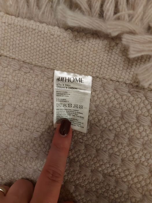 Covor de lână și bumbac natural cu fir lung, moale